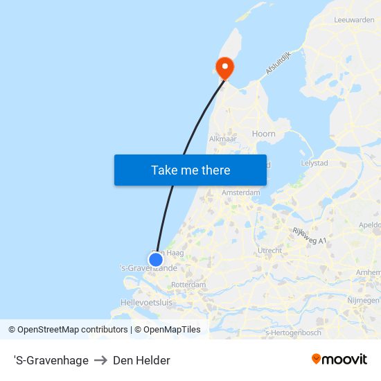 'S-Gravenhage to Den Helder map