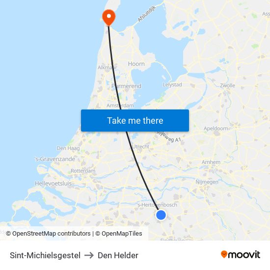 Sint-Michielsgestel to Den Helder map