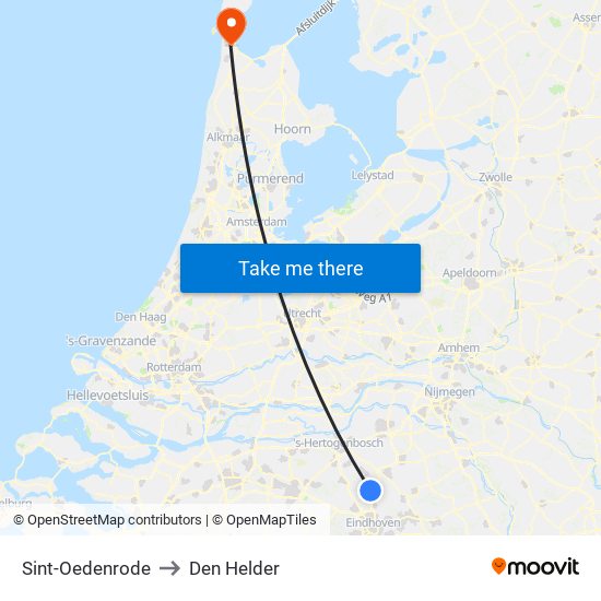 Sint-Oedenrode to Den Helder map