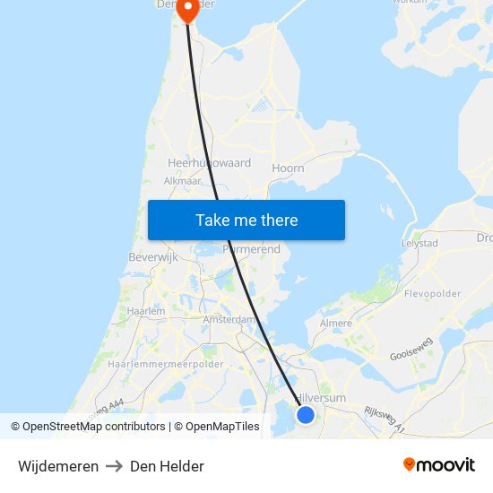 Wijdemeren to Den Helder map