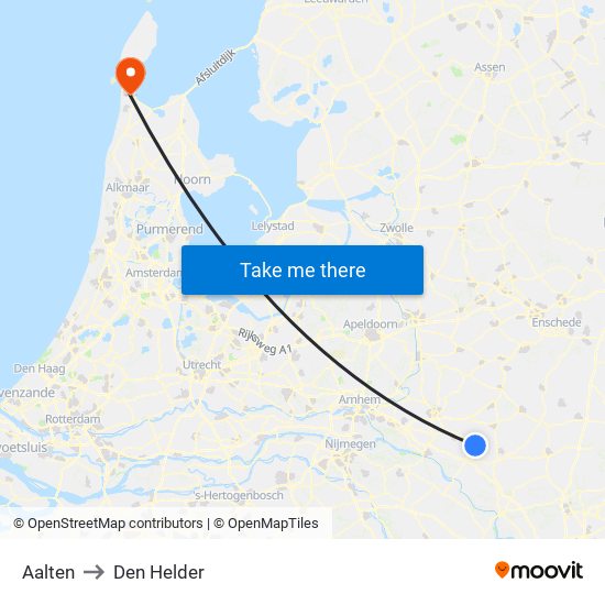 Aalten to Den Helder map