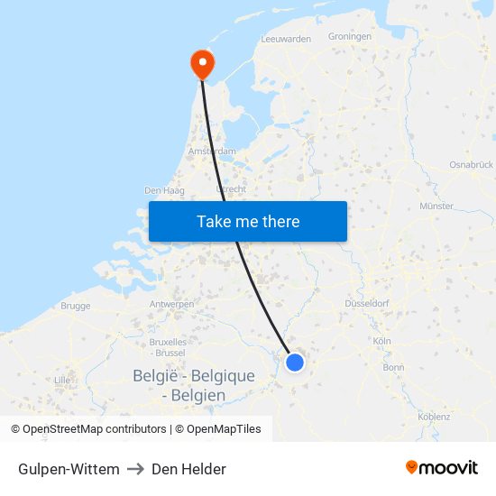 Gulpen-Wittem to Den Helder map