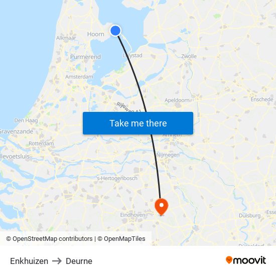 Enkhuizen to Deurne map