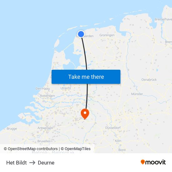 Het Bildt to Deurne map