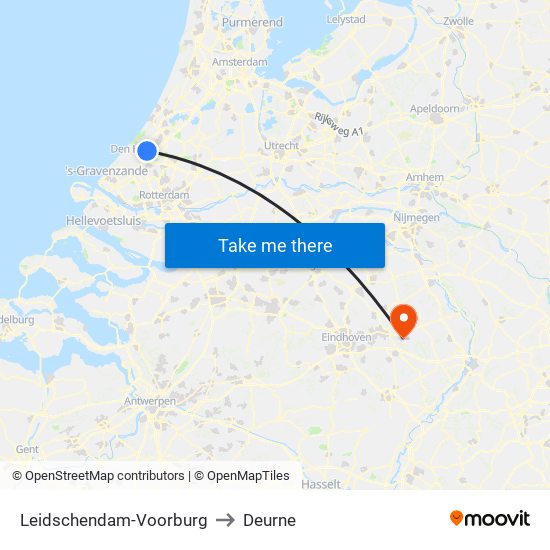 Leidschendam-Voorburg to Deurne map