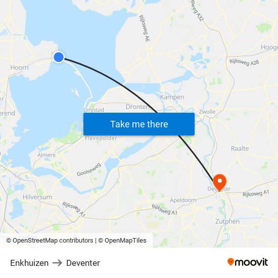 Enkhuizen to Deventer map