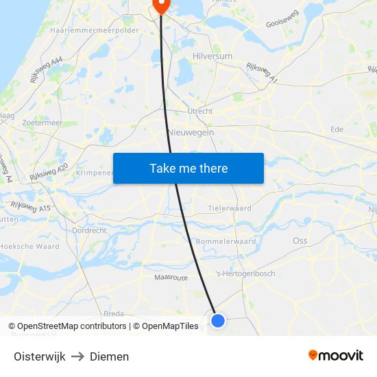 Oisterwijk to Diemen map