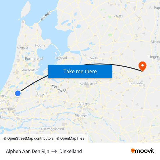 Alphen Aan Den Rijn to Dinkelland map