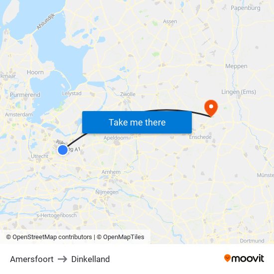 Amersfoort to Dinkelland map