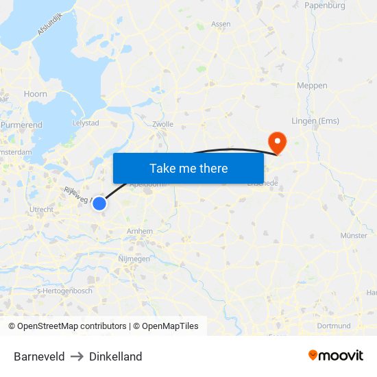 Barneveld to Dinkelland map