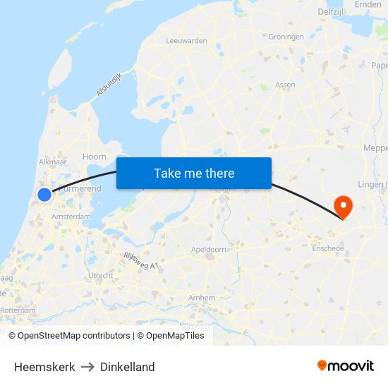 Heemskerk to Dinkelland map