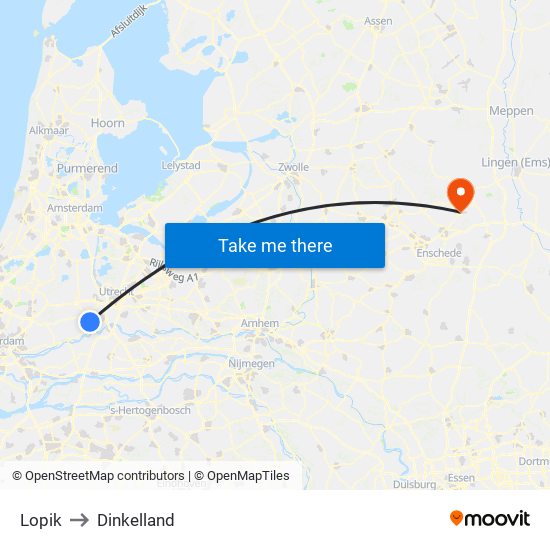 Lopik to Dinkelland map