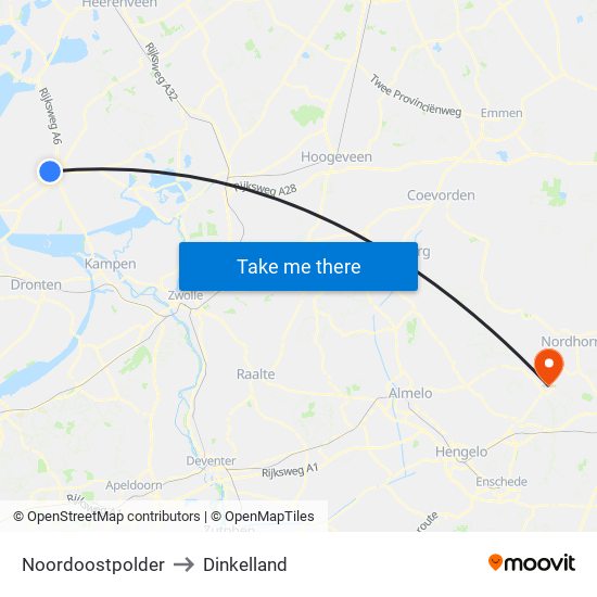 Noordoostpolder to Dinkelland map