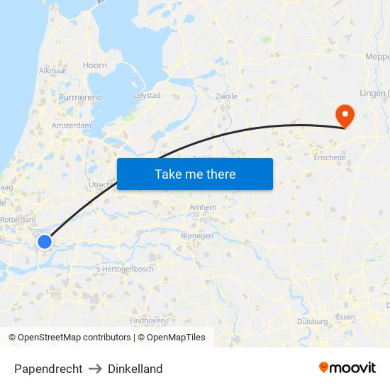 Papendrecht to Dinkelland map