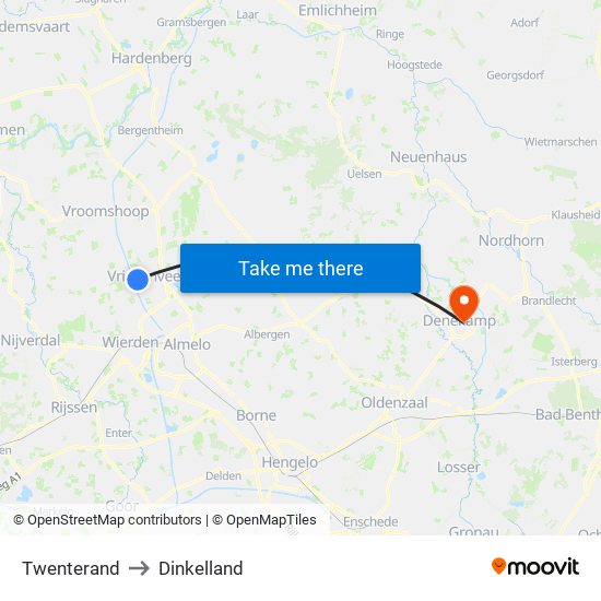 Twenterand to Dinkelland map