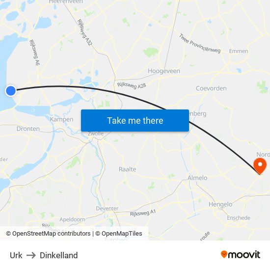 Urk to Dinkelland map