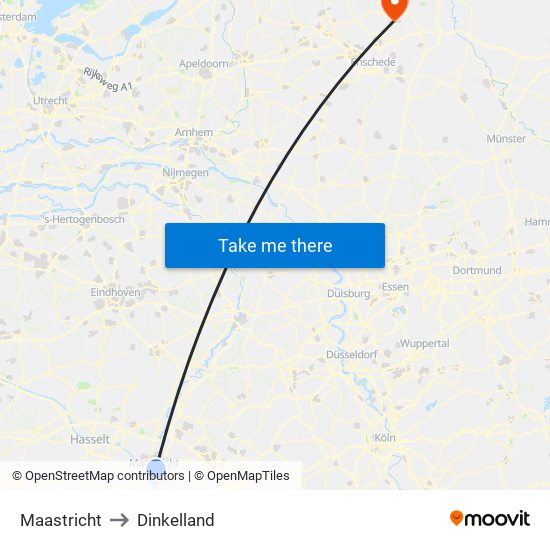 Maastricht to Dinkelland map