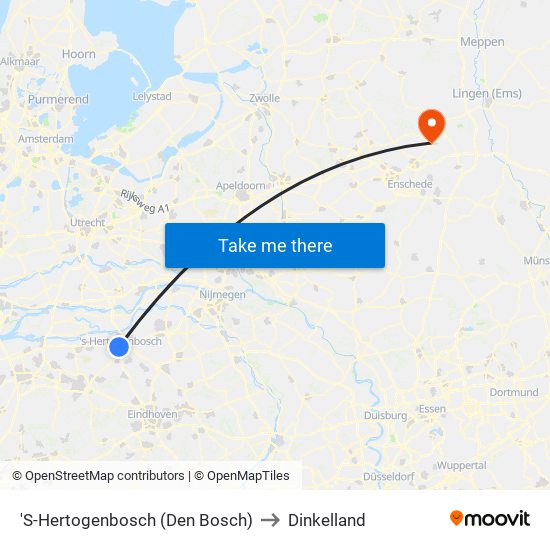 'S-Hertogenbosch (Den Bosch) to Dinkelland map