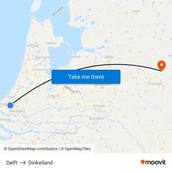 Delft to Dinkelland map