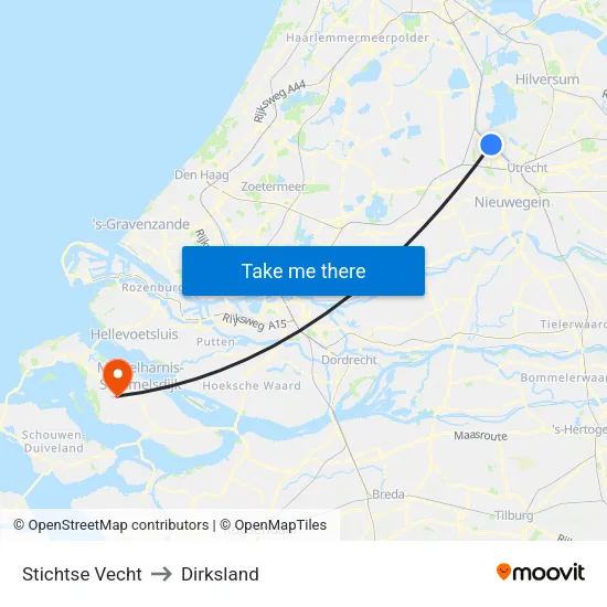 Stichtse Vecht to Dirksland map
