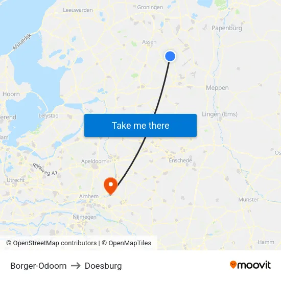 Borger-Odoorn to Doesburg map