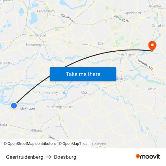 Geertruidenberg to Doesburg map