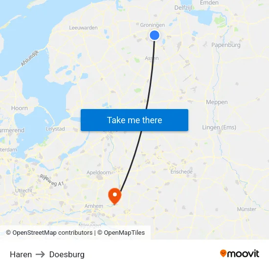 Haren to Doesburg map