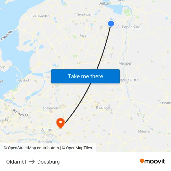 Oldambt to Doesburg map