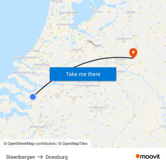 Steenbergen to Doesburg map