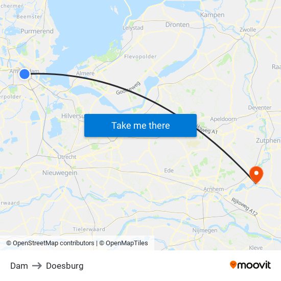 Dam to Doesburg map