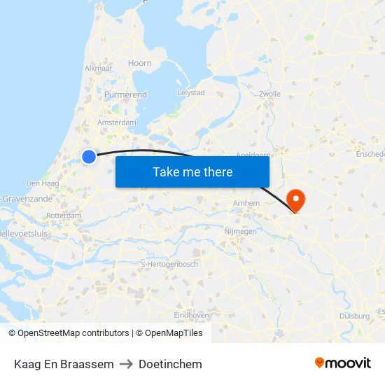 Kaag En Braassem to Doetinchem map
