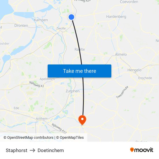 Staphorst to Doetinchem map