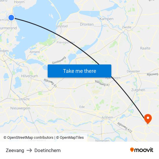 Zeevang to Doetinchem map