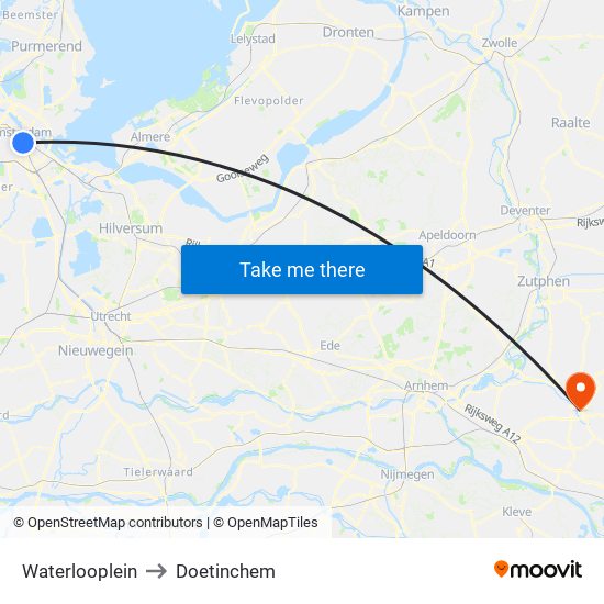 Waterlooplein to Doetinchem map