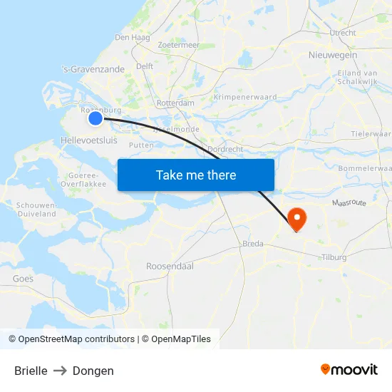 Brielle to Dongen map