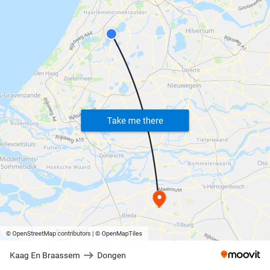 Kaag En Braassem to Dongen map