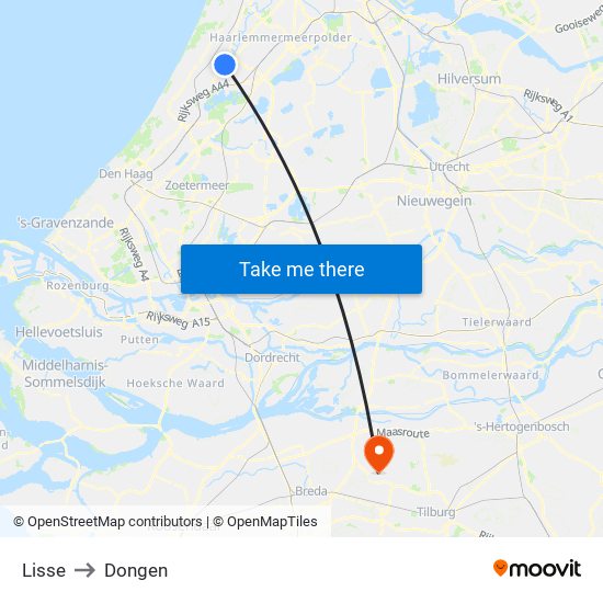 Lisse to Dongen map