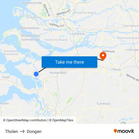 Tholen to Dongen map