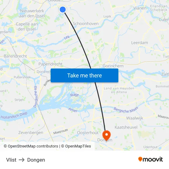 Vlist to Dongen map