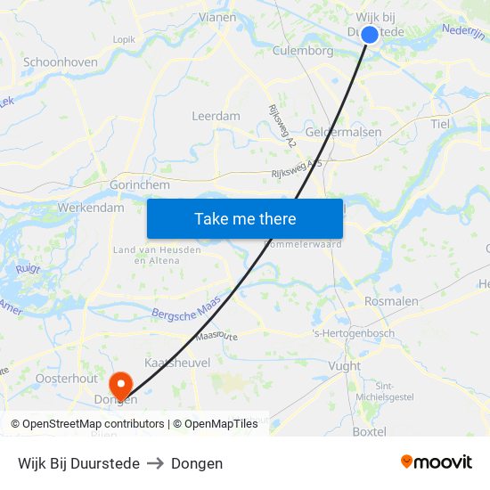 Wijk Bij Duurstede to Dongen map