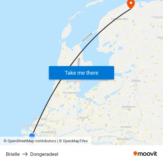 Brielle to Dongeradeel map