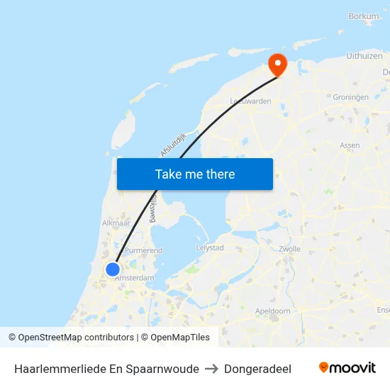 Haarlemmerliede En Spaarnwoude to Dongeradeel map