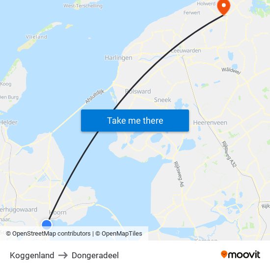 Koggenland to Dongeradeel map