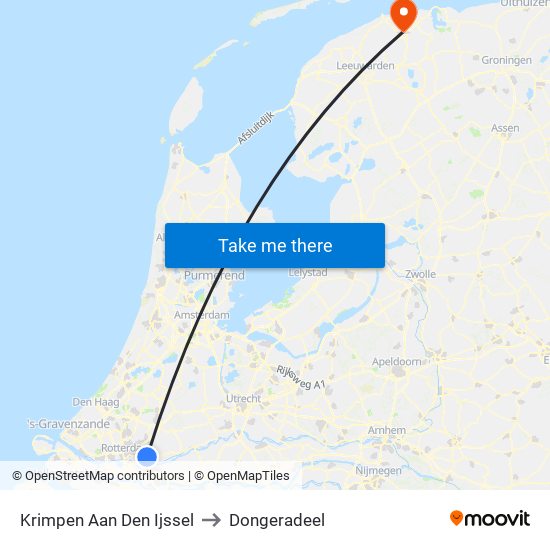 Krimpen Aan Den Ijssel to Dongeradeel map