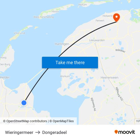 Wieringermeer to Dongeradeel map