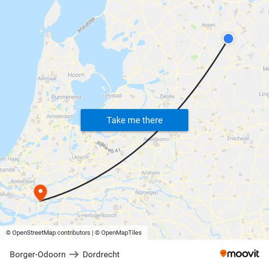 Borger-Odoorn to Dordrecht map