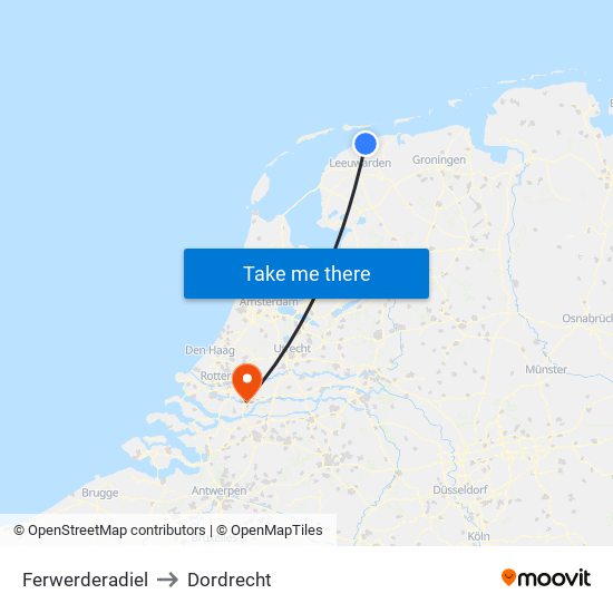 Ferwerderadiel to Dordrecht map