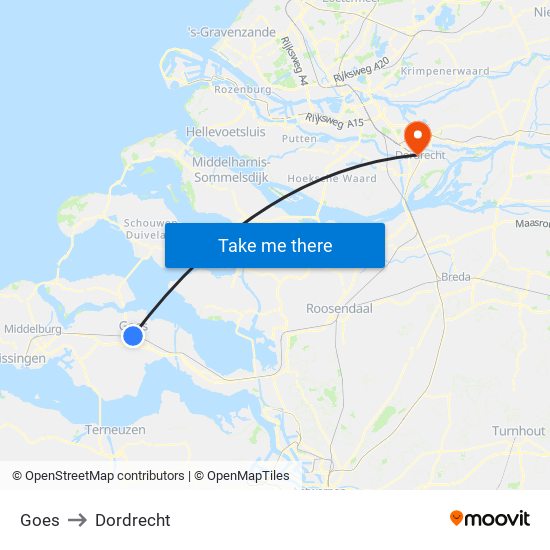 Goes to Dordrecht map