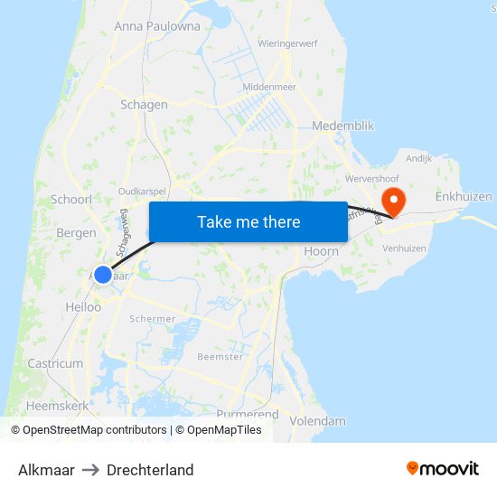 Alkmaar to Drechterland map