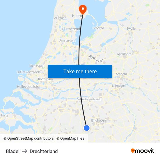 Bladel to Drechterland map